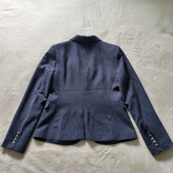 Banana Republic Blue Tweed Blazer Size 4 - Picture 11 of 13